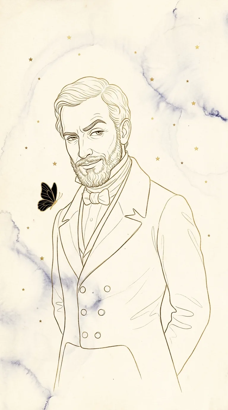 Retrato ilustrado de Brás Cubas, personagem de Memórias Póstumas de Brás Cubas