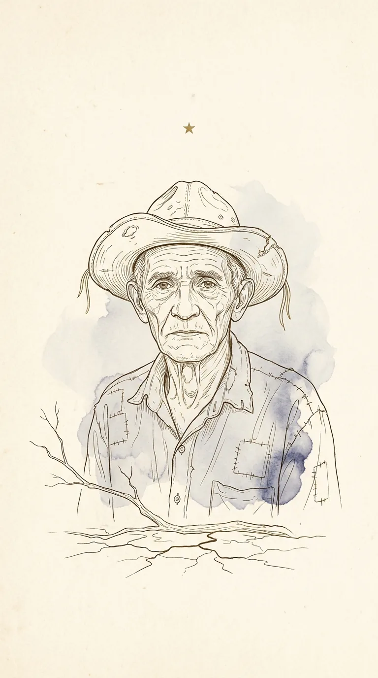 Retrato ilustrado de Fabiano, personagem de Vidas Secas